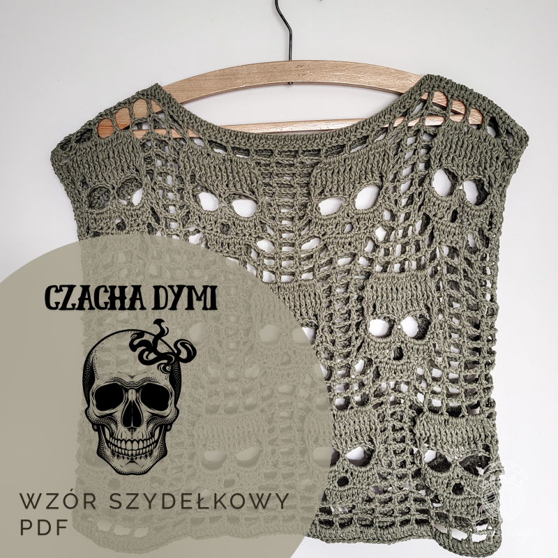 Czacha Dymi Wzór szydełkowy PDF na bluzkę
