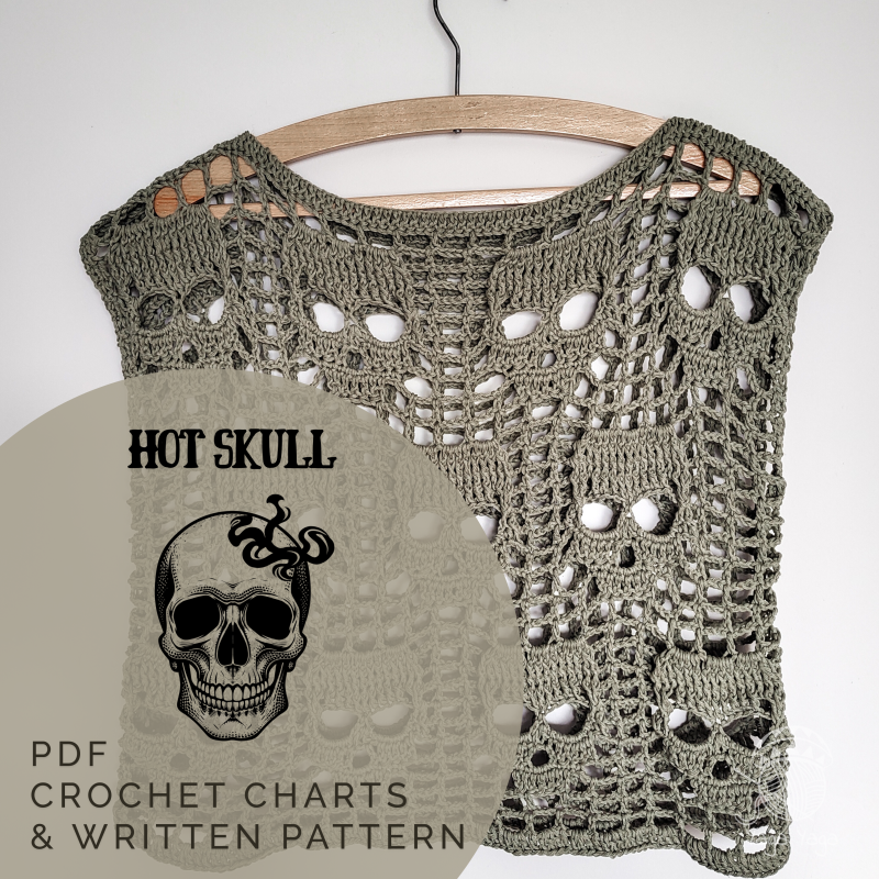 Hot Skull Blouse PDF crochet pattern ENG version
