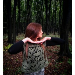 Hot Skull Shawl & Blouse SET