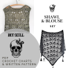Hot Skull Shawl & Blouse SET