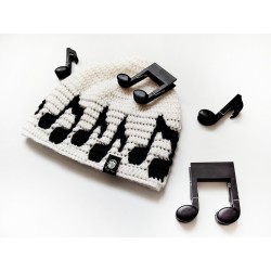 Music Notes PDF crochet pattern with video tutorial
