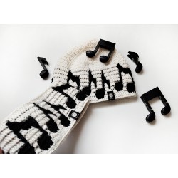 Music Notes PDF crochet pattern with video tutorial