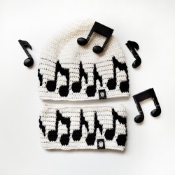 Music Notes PDF crochet pattern with video tutorial