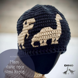 Dino crochet pattern PDF with video tutorial