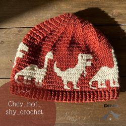 Dino crochet pattern PDF with video tutorial